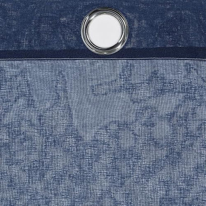 Eclipse Ines Cortinas de Ventana con Ojales para recámara (2 Paneles), 132 x 213 cm, Color índigo