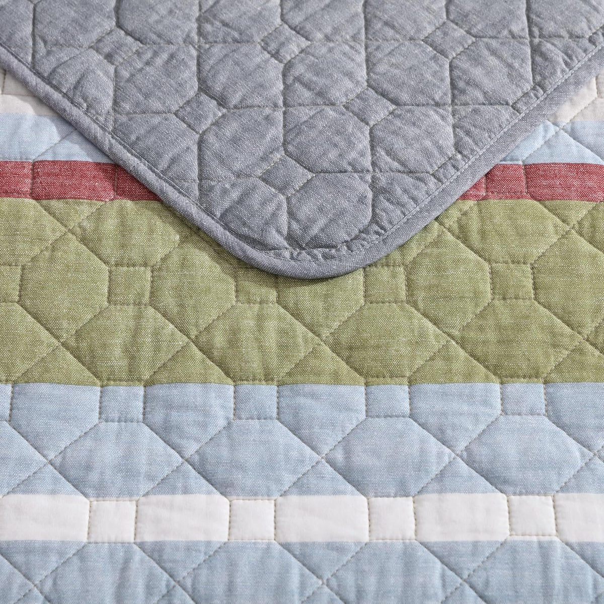 Eddie Bauer - Juego de edredón Reversible de algodón con Fundas a Juego, decoración Ligera del hogar para Todas Las Estaciones (Escalera de salmón Multi, King)