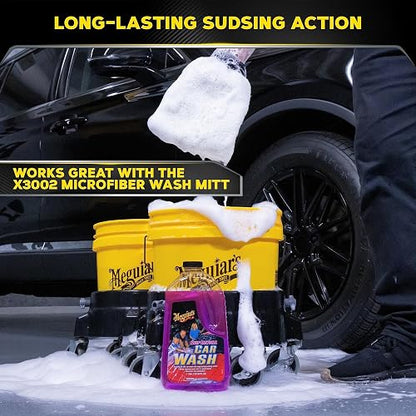Meguiar's Champú Deep Crystal G10464, Rosa | Jabón espumoso para lavado de automóvil elimina suavemente la suciedad y la suciedad, proporciona manchas resbaladizas para una
