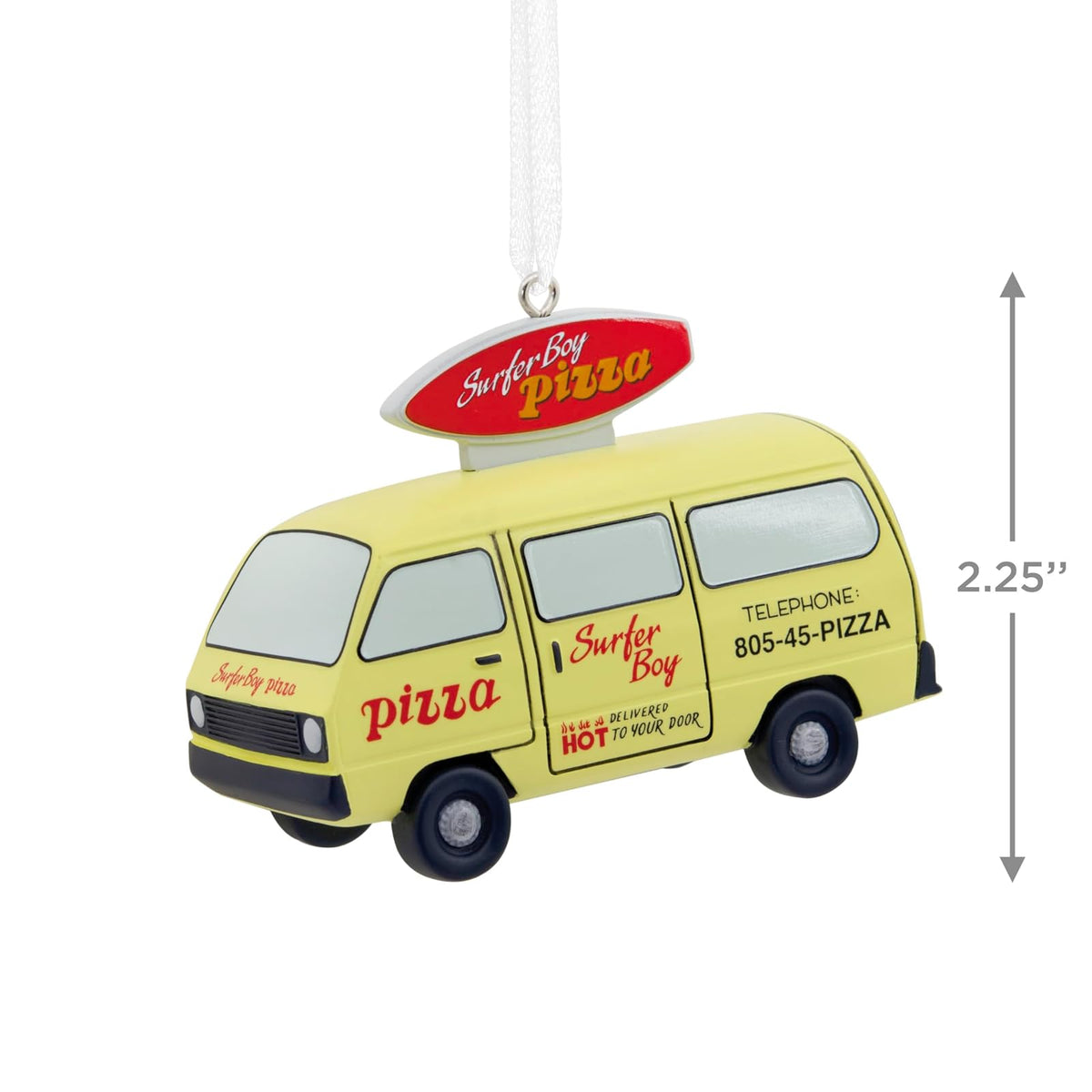 Hallmark Netflix Stranger Things Surfer Boy Pizza Van - Adorno navideño de Resina