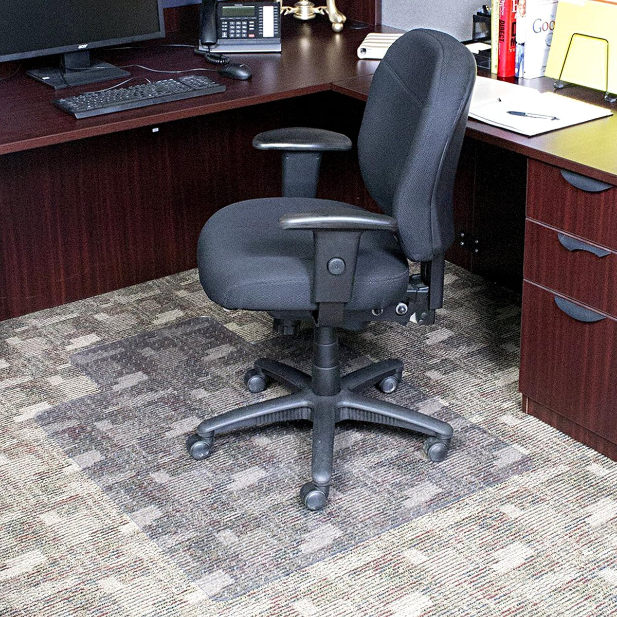 Dimex - Tapete para silla de oficina para alfombra de pelo bajo con labio, 36 x 48 pulgadas, transparente