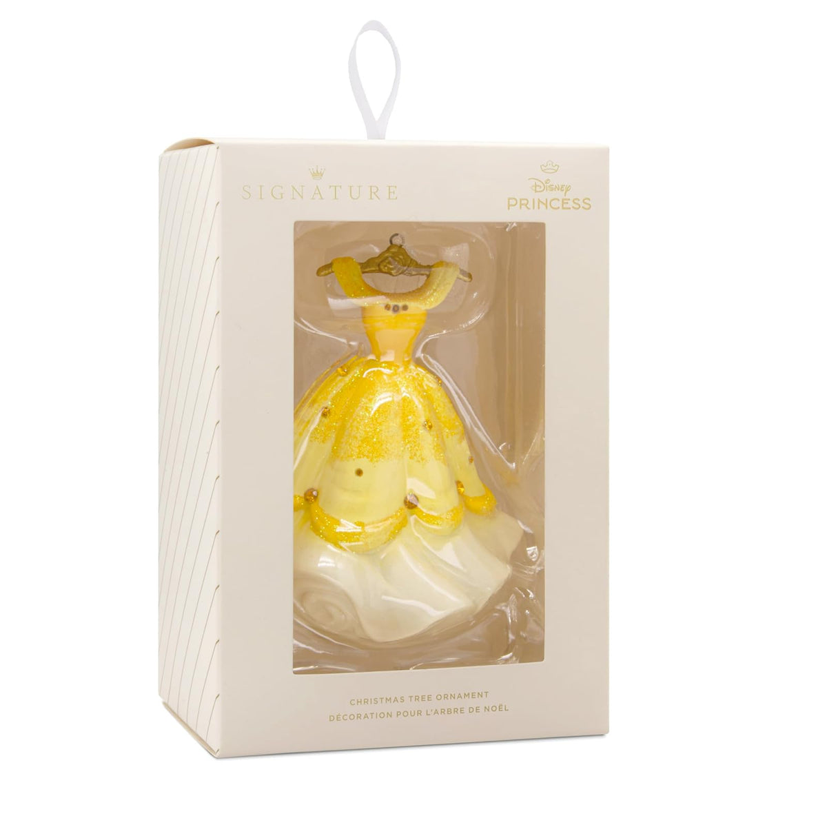 Hallmark - Vestido de Navidad de Princesa Bella de Disney, cerámica, Regalos para los fanáticos de Disney