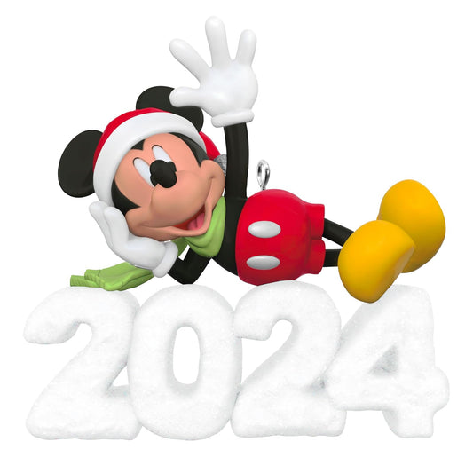 Hallmark - Adorno navideño de Recuerdo 2024, Mickey Mouse A Year of Disney Magic 2024, Regalos para fanáticos de Disney