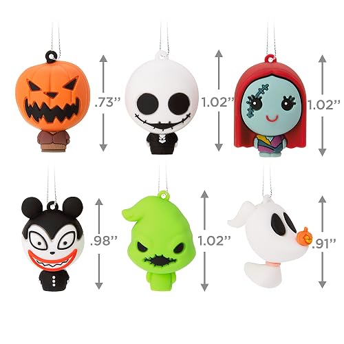 Hallmark Disney Tim Burton's The Nightmare Before Christmas Mini Adornos de Navidad, irrompibles, Juego de 6