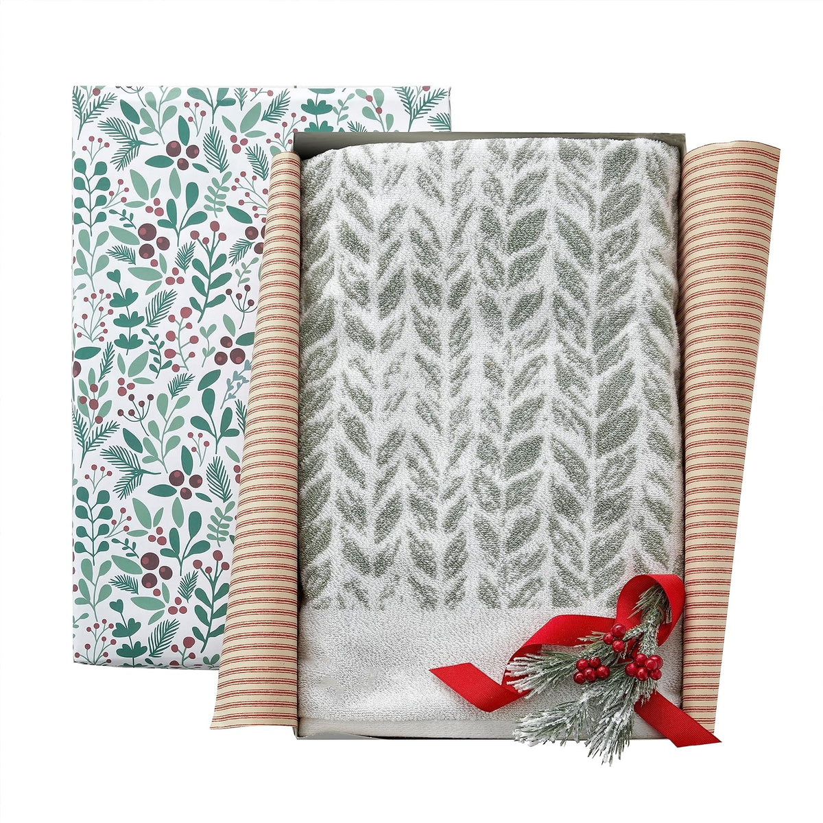 SKL Home - Toalla de baño con Hojas envejecidas, 28 x 54 Pulgadas, Salvia