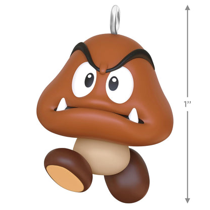 Hallmark - Mini Adorno de Navidad de 2,5 cm 2025, Nintendo Super Mario Goomba, Regalos para Jugadores