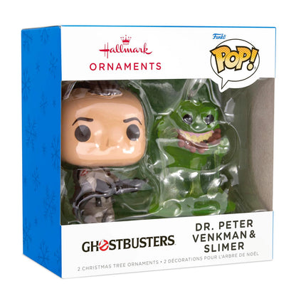 Hallmark Ghostbusters Peter Venkman & Slimer Funko Pop! Adornos de Navidad, Juego de 2, Regalos de Cultura Pop