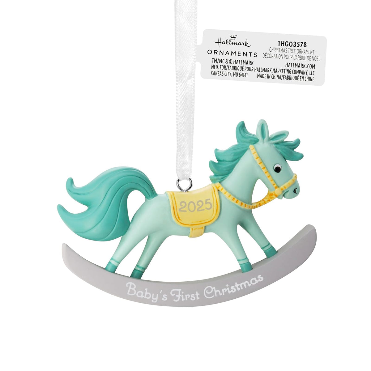 Hallmark - Adornos de Navidad para bebé y niño, Primer Caballo mecedor de Navidad 2025, Regalos para bebés