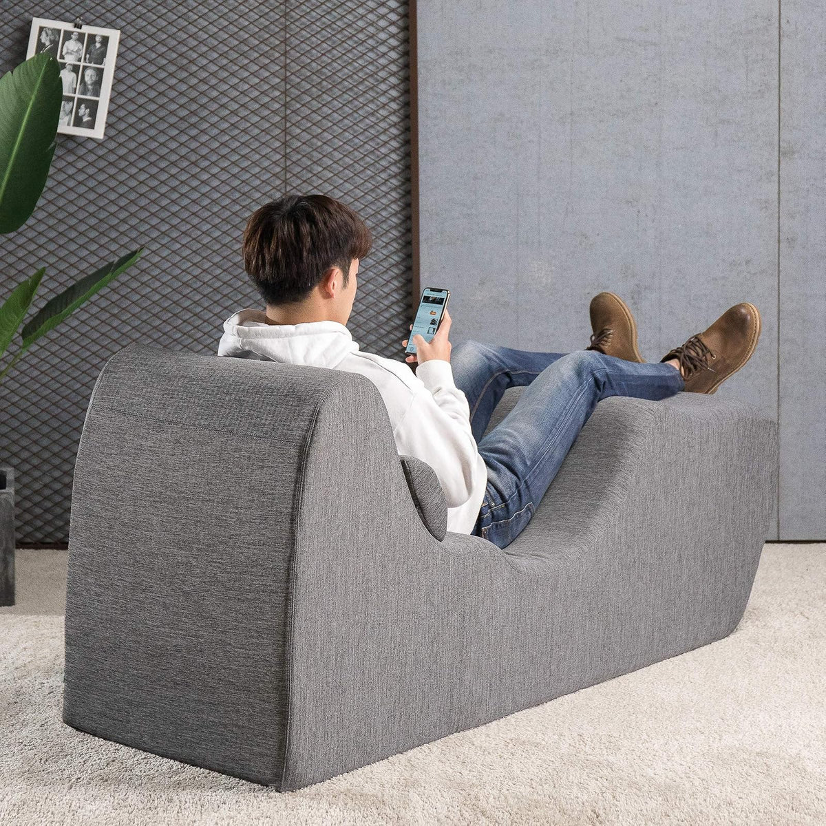 ZINUS Lotus - Tumbona de Gravedad Cero, reclinable de Espuma para Sala de Estar, posicionamiento ergonómico para una Mejor relajación, Almohada incluida, sin Montaje, Gris Oscuro