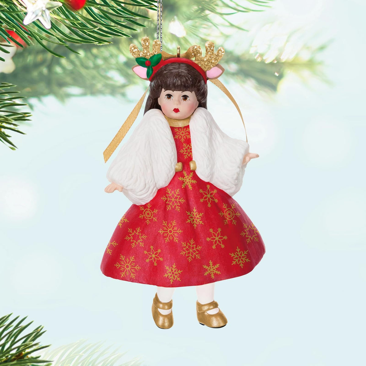 Hallmark - Adorno navideño de Recuerdo 2025, Madame Alexander Deer Santa, Regalos para Ella