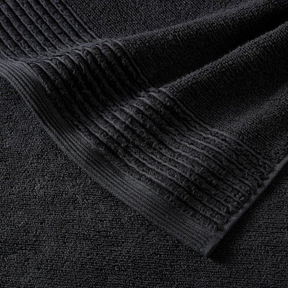 Vera Wang - Toallas de baño, Altamente absorbentes y súper Suaves, Esenciales de baño, Certificado Oeko-Tex, (Plisado esculpido, Negro, 6 Piezas)