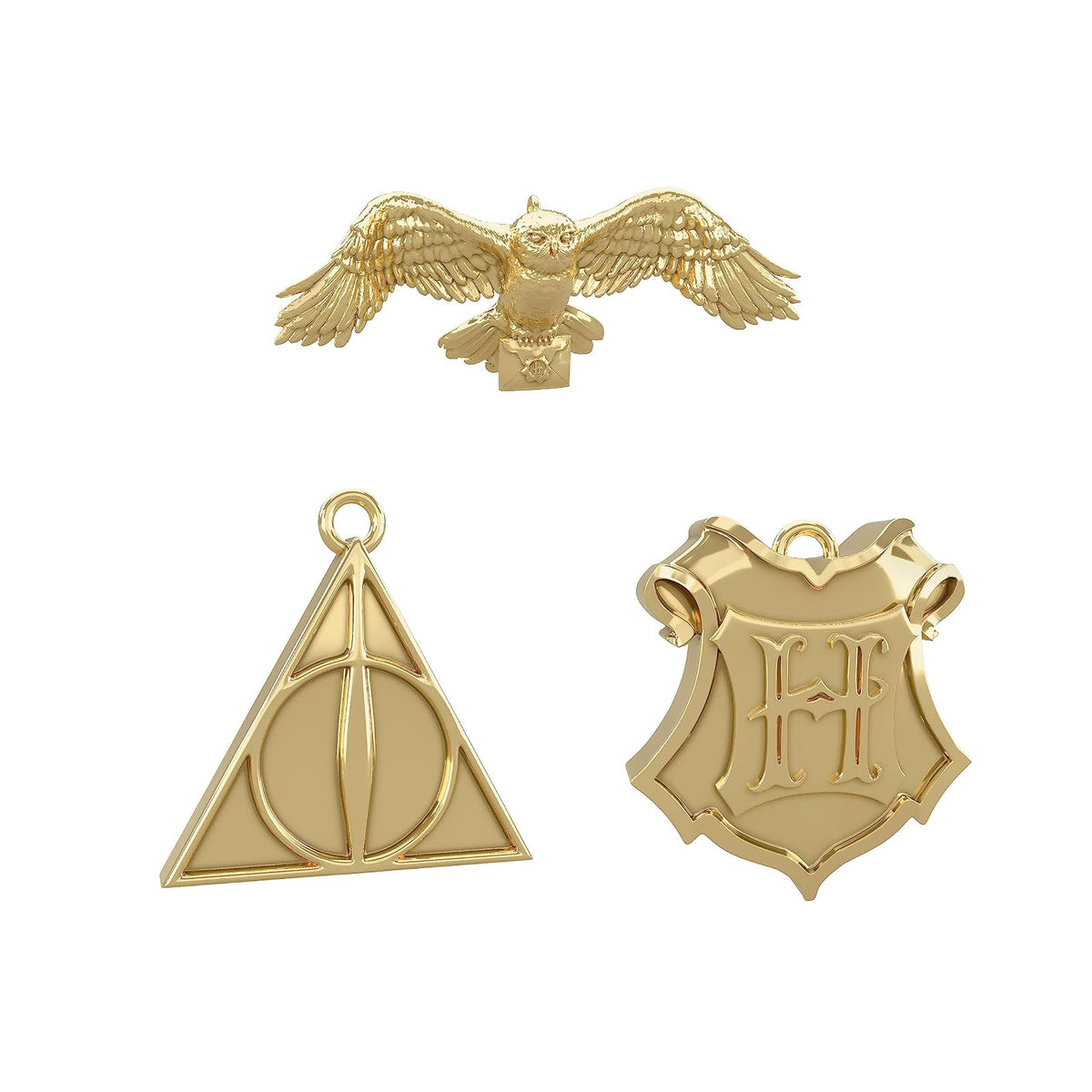 Adornos de Navidad en Miniatura Hallmark Keepsake 2023, Mundo Mágico de Harry Potter de Metal, Set de 3, Regalos para Fans de Harry Potter