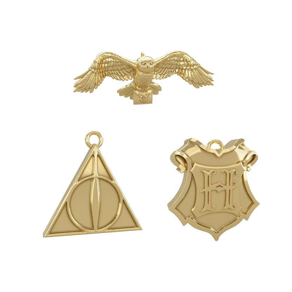 Adornos de Navidad en Miniatura Hallmark Keepsake 2023, Mundo Mágico de Harry Potter de Metal, Set de 3, Regalos para Fans de Harry Potter