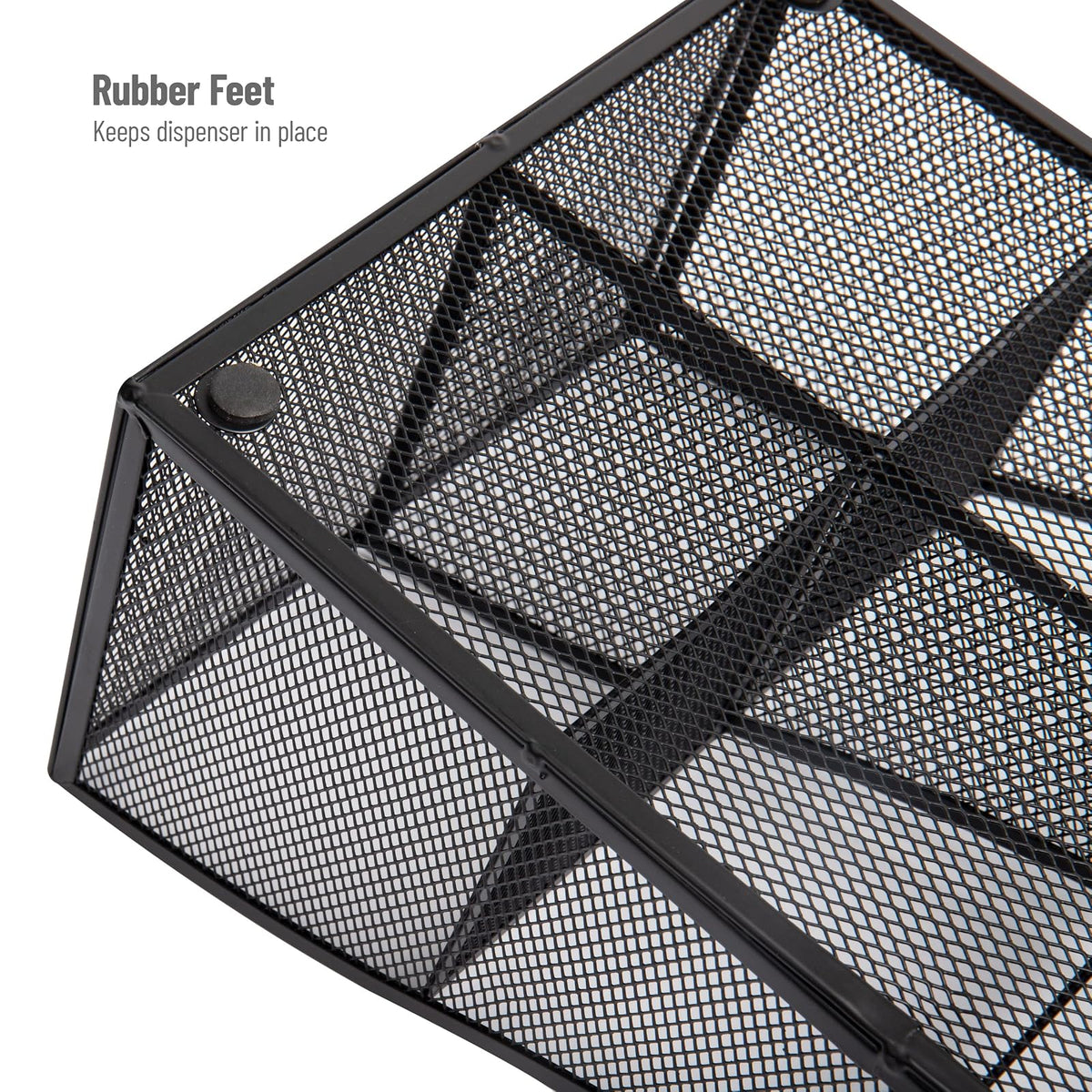 Mind Reader Cup and Condiment Station, Countertop Organizer, Coffee Bar, Kitchen, Metal Mesh, 8.5"L x 14.5"W x 5.25"H, Black