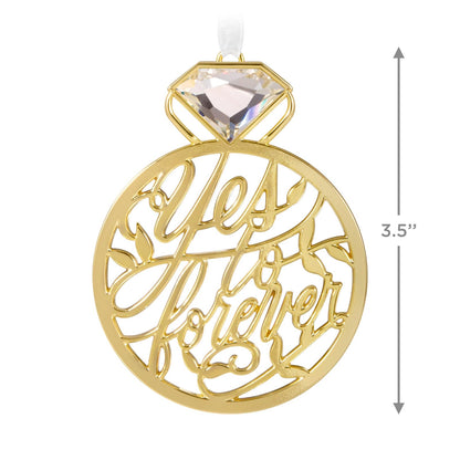 Hallmark - Adorno de Navidad 2024, Nuestro Compromiso, Metal, Regalo para Pareja