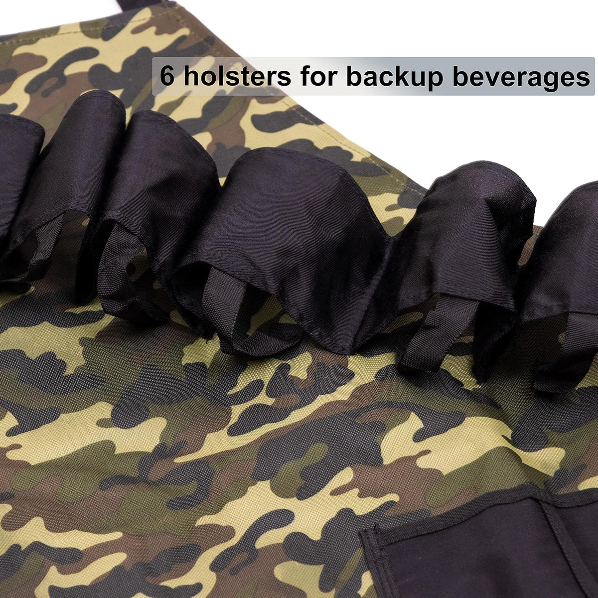 EZ Drinker Grill Master Grill Delantal y accesorio para parrilla, para bebidas y herramientas (camuflaje), Camouflaje, Talla única