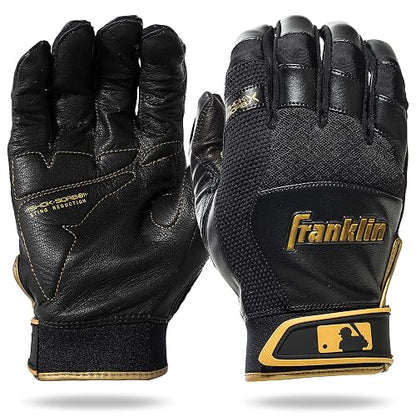 Franklin Sports MLB Guantes de bateo de béisbol – Shok-Sorb X Guantes de bateo para béisbol + sóftbol – Pares de Guantes de bateo Acolchados para Adultos + jóvenes, Varios Colores + tamaños