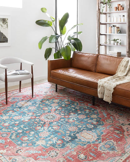 Loloi Rugs Skye - Alfombra Decorativa Estilo Vintage - Brick - Ocean - 3'9" x 2'3" (Rectangular)