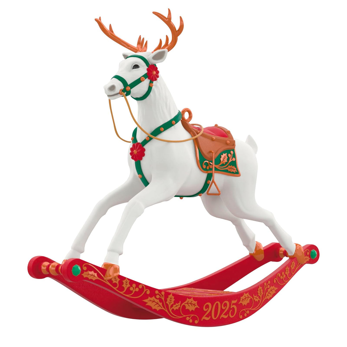 Hallmark - Adorno navideño de Recuerdo 2025, Reno mecedor 2025, Regalos para fanáticos de los Recuerdos