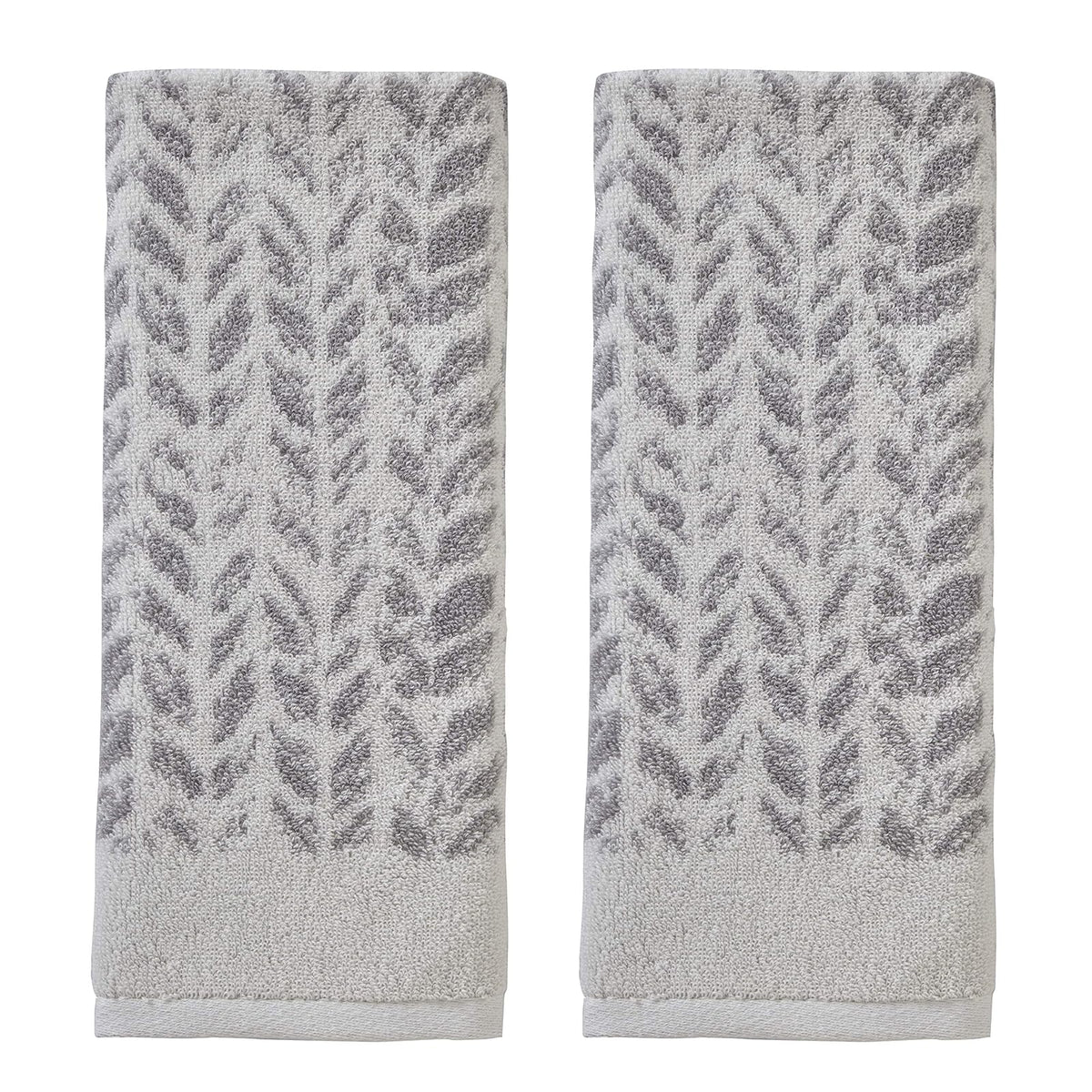 SKL Home by Saturday Knight Ltd. Toalla de Mano de Hojas envejecidas, Gris, 16 x 26 Pulgadas, 2 Unidades (Paquete de 1)