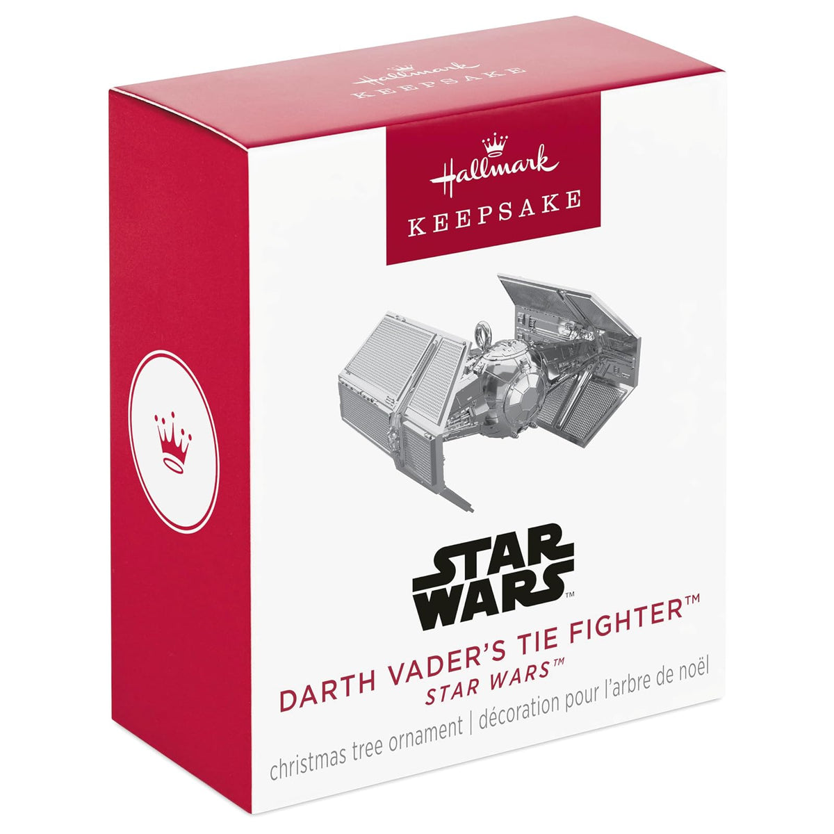 Hallmark - Mini Adorno de Navidad de 0.75 Pulgadas 2025, Star Wars Darth Vader's Tie Fighter, Regalos para Fans de Star Wars