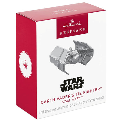 Hallmark - Mini Adorno de Navidad de 0.75 Pulgadas 2025, Star Wars Darth Vader's Tie Fighter, Regalos para Fans de Star Wars