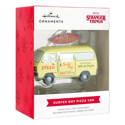 Hallmark Netflix Stranger Things Surfer Boy Pizza Van - Adorno navideño de Resina