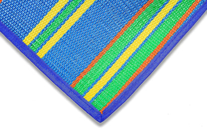 Camco - Tapete con Correa, diseño de Rayas, Azul y Verde, 72" x 108"