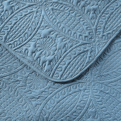 Pure Bedding - Juego de edredón tamaño matrimonial/Queen, Color Azul Ceniza - Colcha de Gran tamaño, Colcha Ligera de Microfibra Suave para Todas Las Estaciones, 3 Piezas Incluye 1 edredón y 2 Fundas