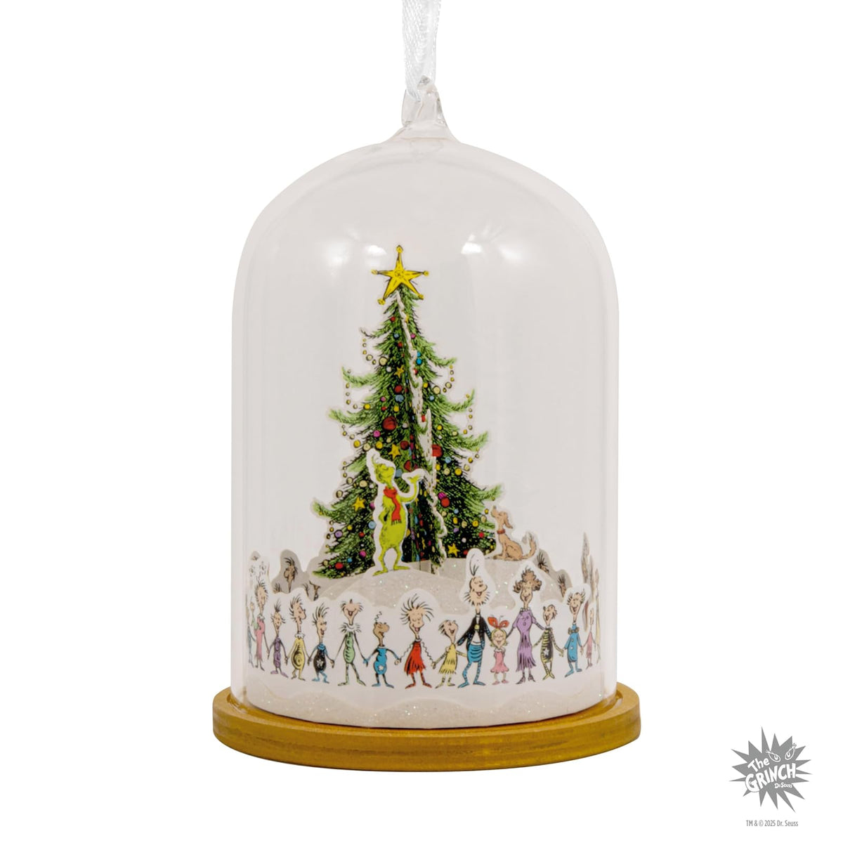 Hallmark Dr. Seuss's How The Grinch robó la Navidad Whoville - Adornos de Navidad para árbol de Navidad, Vidrio y Papel, Regalos para Fans del Dr. Seuss