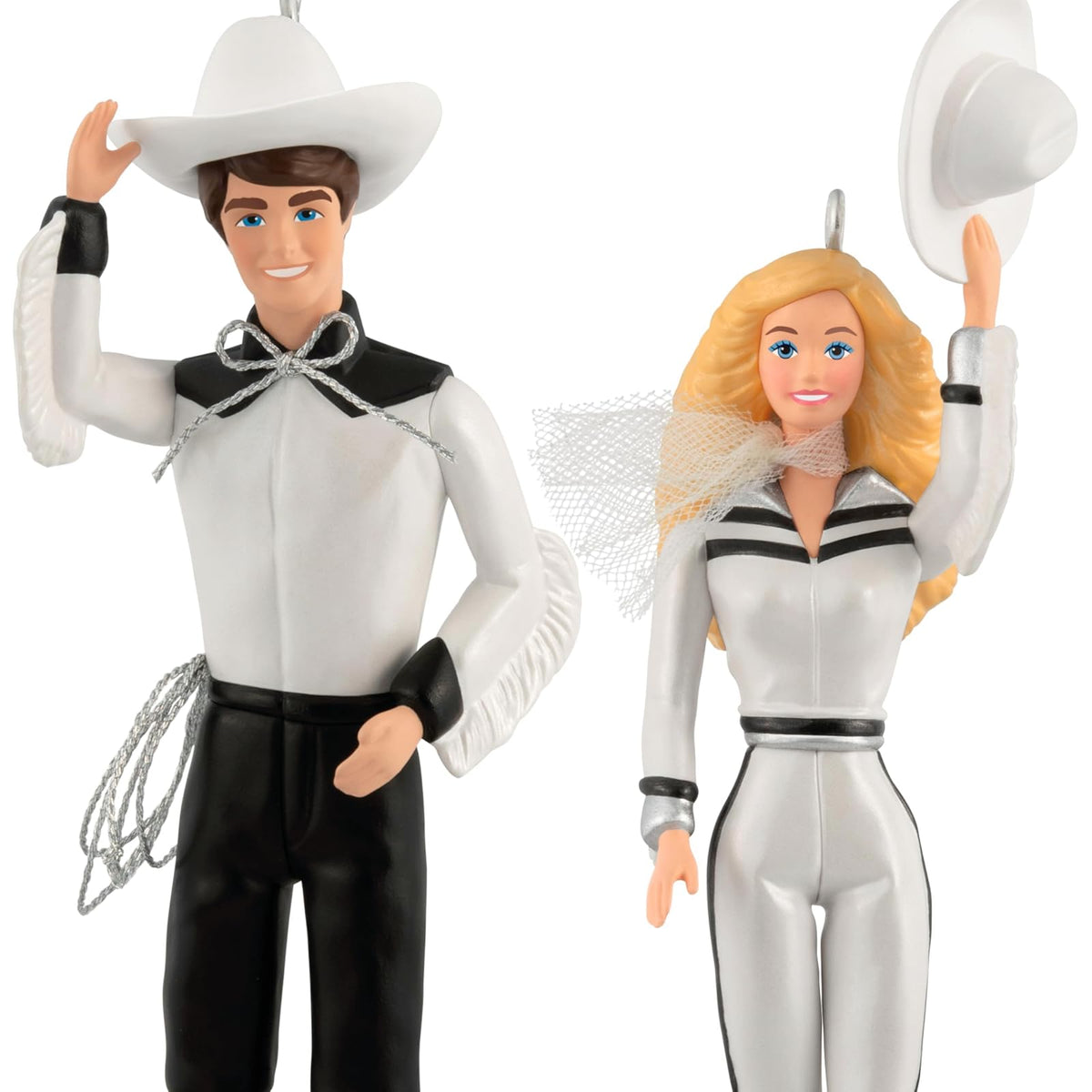 Hallmark - Adornos de Navidad 2025, Barbie y Ken Western Stars, Juego de 2, Regalos para los fanáticos de Barbie