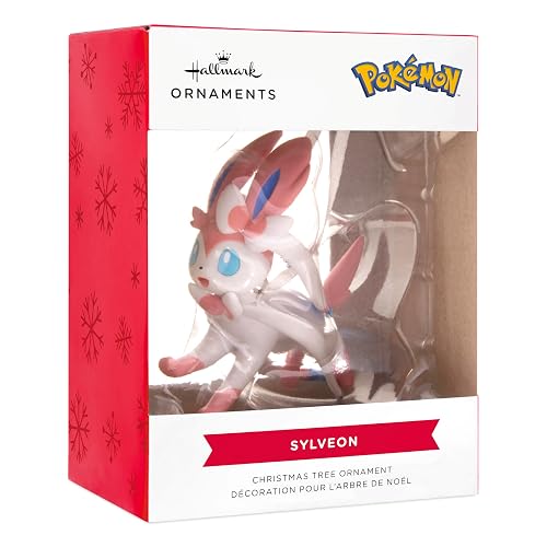Hallmark - Adornos de Navidad de Pokémon Sylveon, Regalos para Jugadores | Construcción de plástico duradero, accesorio de suspensión para exhibición, artículo individual, 1 x 3 pulgadas