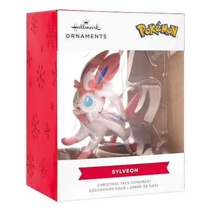 Hallmark - Adornos de Navidad de Pokémon Sylveon, Regalos para Jugadores | Construcción de plástico duradero, accesorio de suspensión para exhibición, artículo individual, 1 x 3 pulgadas