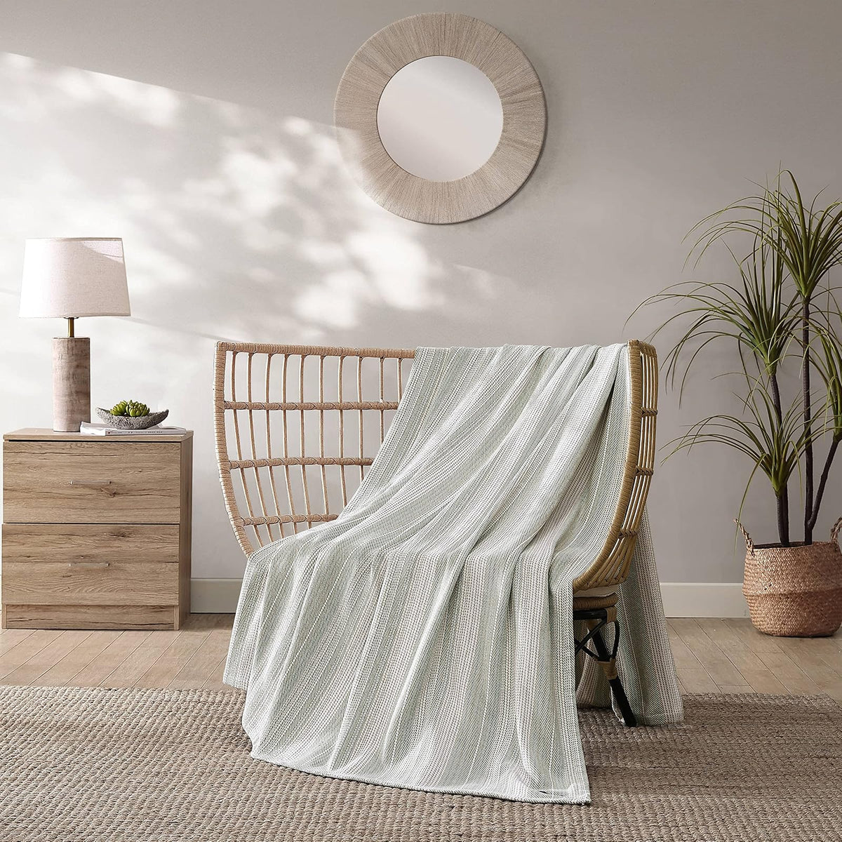 Tommy Bahama - Manta King de algodón Suave, Ropa de Cama Inspirada en la Costa, Esencial para Ropa de Cama (Verde arenoso, King)