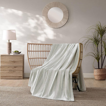 Tommy Bahama - Manta King de algodón Suave, Ropa de Cama Inspirada en la Costa, Esencial para Ropa de Cama (Verde arenoso, King)