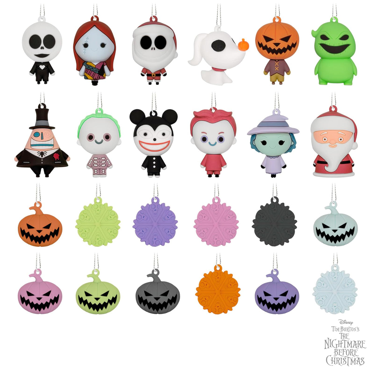 Hallmark Disney Tim Burton's The Nightmare Before Christmas - Caja de calendario de cuenta regresiva con 24 mini adornos, regalos para fanáticos de Disney