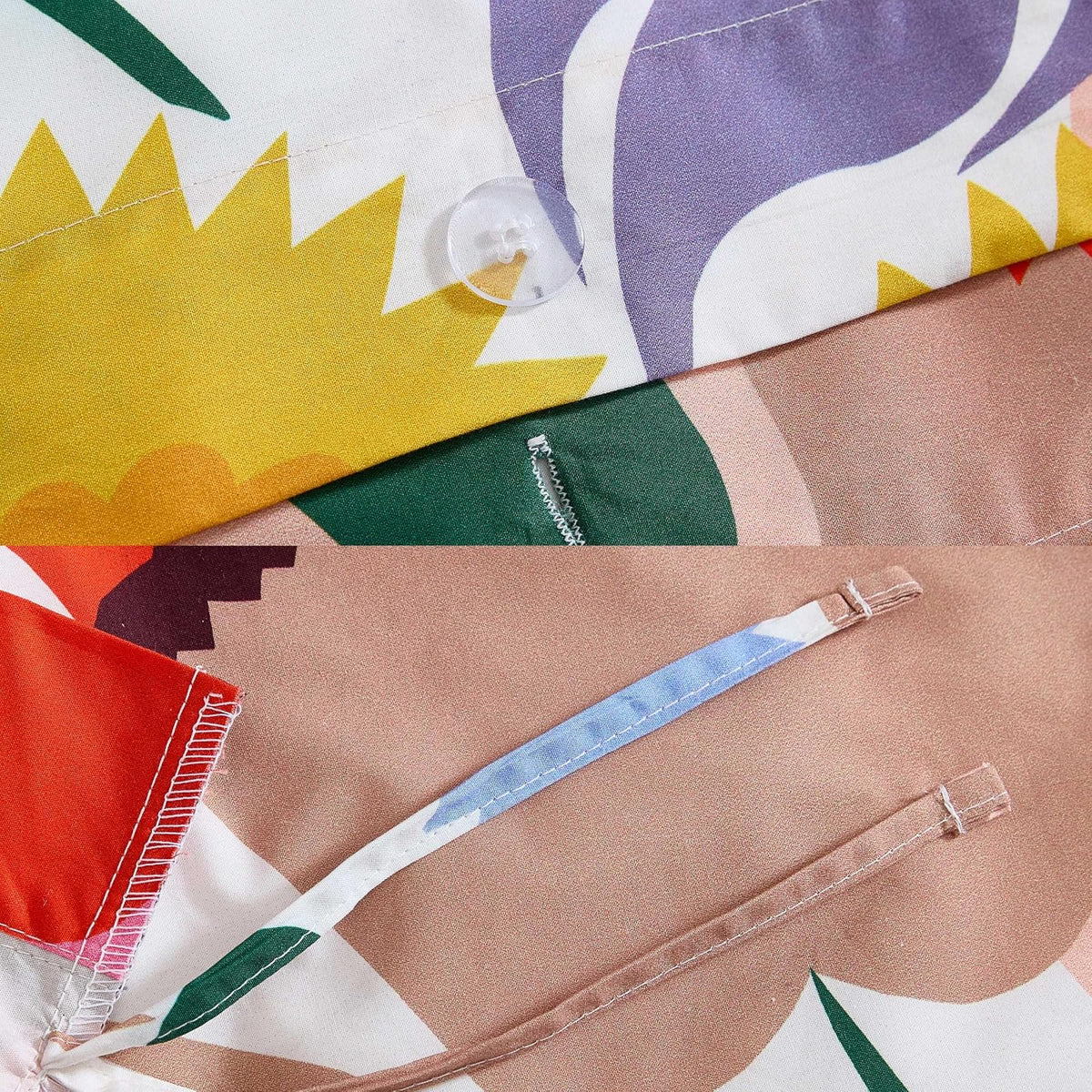 Marimekko - Juego de Funda de edredón matrimonial/Queen, Ropa de Cama Reversible de percal de algodón con Fundas a Juego, decoración Floral para el hogar (Ojakellukka Multicolor, matrimonial/Queen)