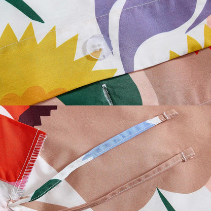 Marimekko - Juego de Funda de edredón matrimonial/Queen, Ropa de Cama Reversible de percal de algodón con Fundas a Juego, decoración Floral para el hogar (Ojakellukka Multicolor, matrimonial/Queen)