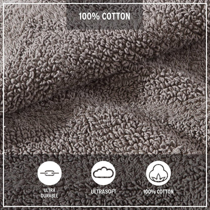 Eddie Bauer Home Rugs - Alfombra de baño de algodón Suave, superabsorbente y de Secado rápido, 2 Piezas, Logan Color café Medio