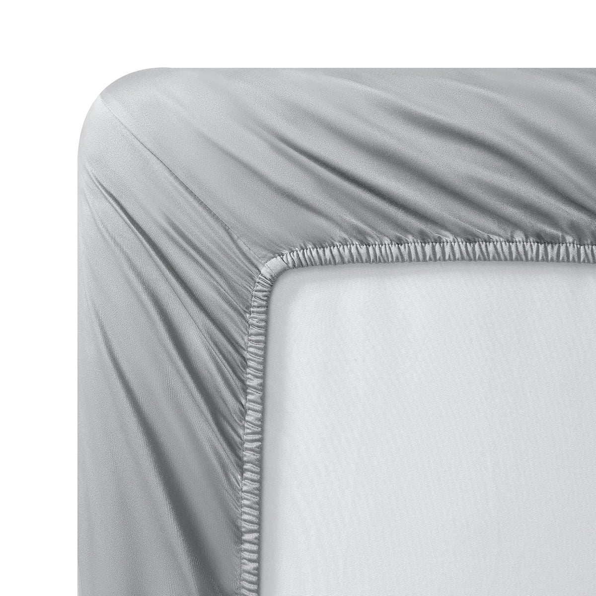 Vera Wang - Juego de sábanas Queen, Ropa de Cama de algodón Satinado de Lujo, 800 Hilos, decoración Suave y Suave para el hogar (Gris Acero, 4 Piezas, Queen)