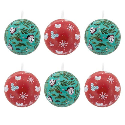 Hallmark Disney Mickey Mouse y Disney Minnie Mouse Adornos de Navidad, Bola de Lata, Juego de 12