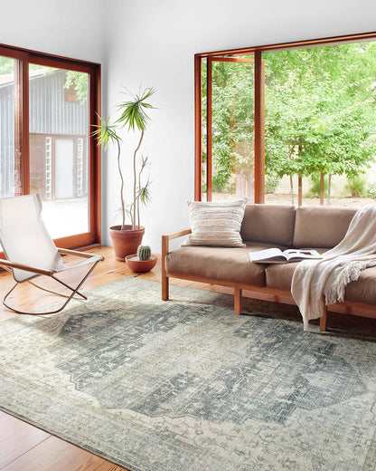 Loloi Rugs Skye - Alfombra Decorativa Estilo Vintage - Carbón - 7'6" x 2'6" (Rectangular)