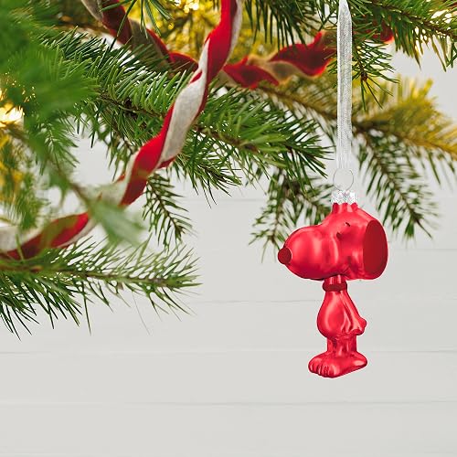 Hallmark - Adornos navideños de Recuerdo 2023, The Peanuts Gang Snoopy, Adorno de Vidrio, Juego de 6, Regalos para fanáticos de los Cacahuetes