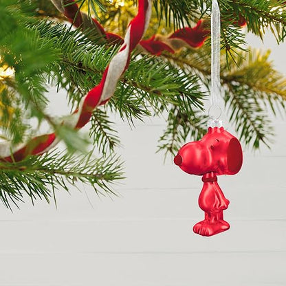 Hallmark - Adornos navideños de Recuerdo 2023, The Peanuts Gang Snoopy, Adorno de Vidrio, Juego de 6, Regalos para fanáticos de los Cacahuetes