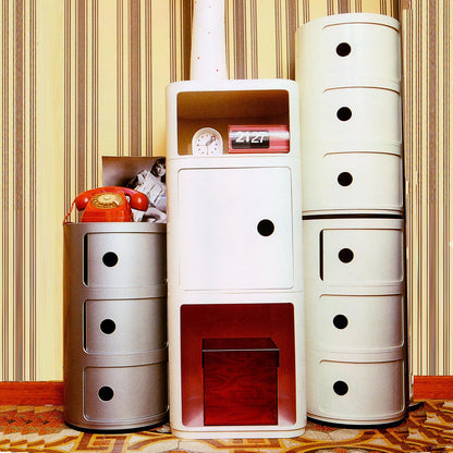 Kartell Mueble de Almacenaje Componibili Redondo de Dos Puertas, color Rojo