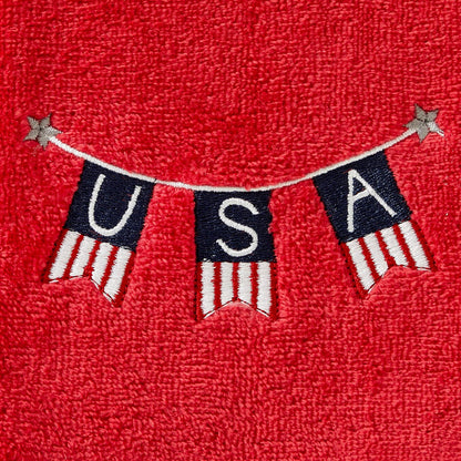 SKL HOME by Saturday Knight Ltd. USA Banner Toalla de Mano, Paquete de 2, Rojo
