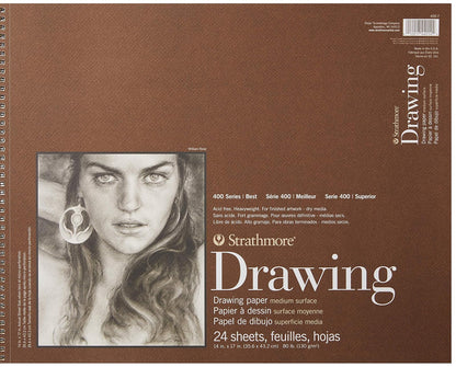 Strathmore Bloc de Papel para Dibujo en Espiral, 80 lb - Crema - 14x17