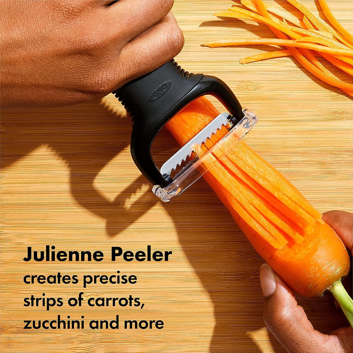 OXO Good Grips - Juego de peladores de 2 piezas, giratorio y juliana