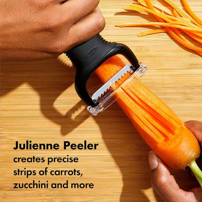 OXO Good Grips - Juego de peladores de 2 piezas, giratorio y juliana