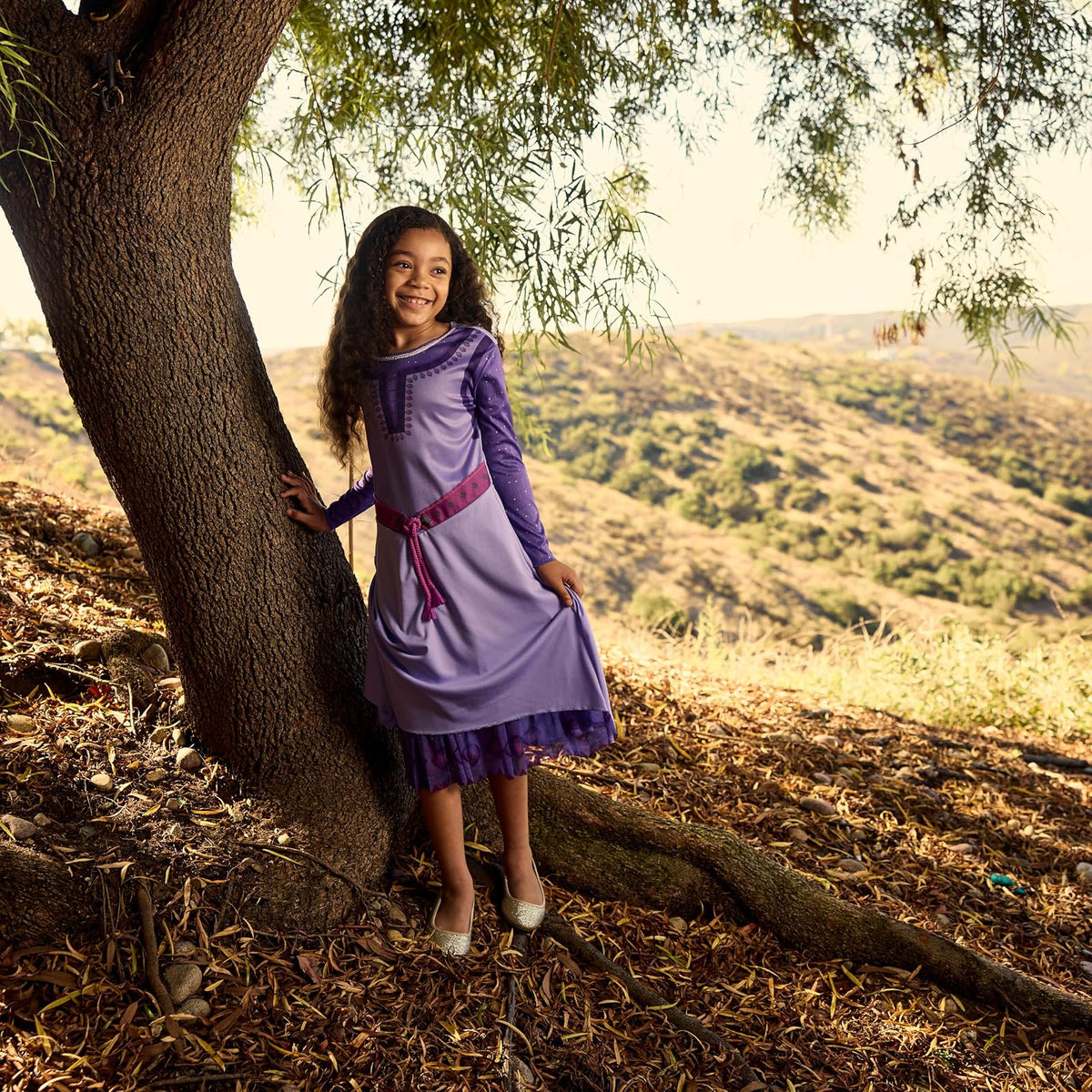 Disfraz de Asha, disfraz oficial de Disney Wish para niños con cinturón adjunto, talla M (7-8)